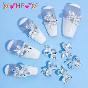🎉💕2 x HP💕🎉🆕 10pcs Rhinestone Bow Design Nail Art 3D Decoration